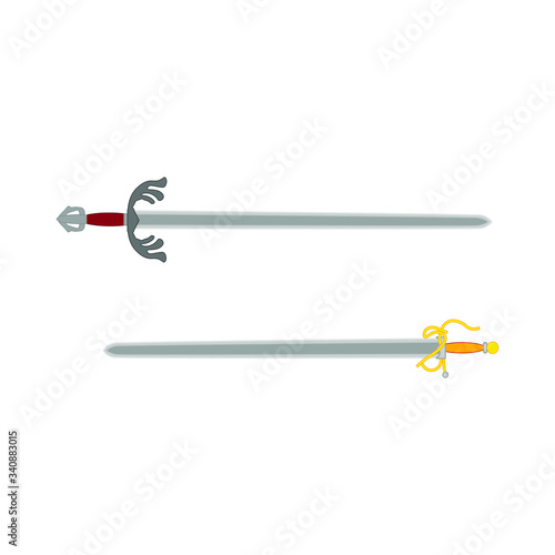colada and tizona swords of the spanish warrior of the middle ages cid campeador, illustration for web and mobile design.