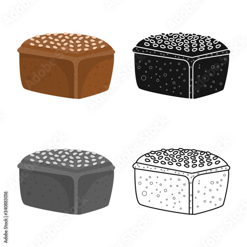 Isolated object of bread and loaf symbol. Collection of bread and bun vector icon for stock.