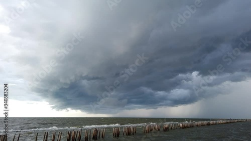 Wallpaper Mural  puffy big cloudscape, bad weather, Beautiful summer day storm. background of storm clouds before a thunder-storm. cloudy sky and sea Torontodigital.ca
