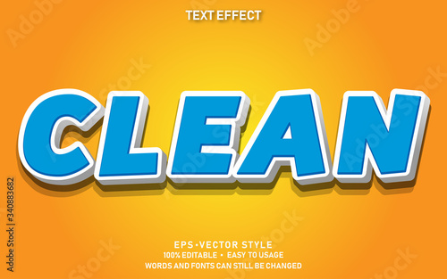 Editable Text Effect Clean Premium Vector