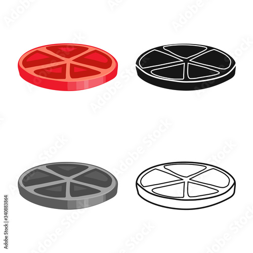 Vector design of tomato and slice logo. Web element of tomato and vegetable vector icon for stock.