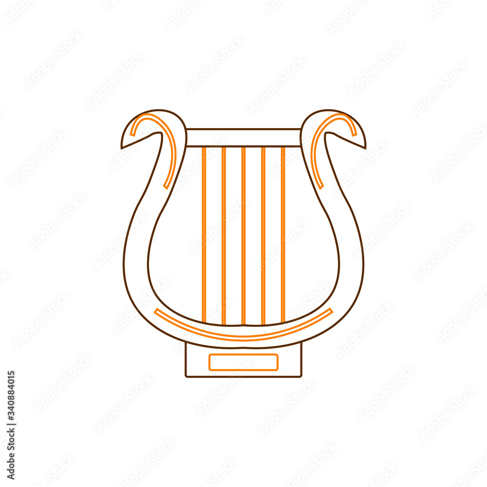 lyre mythology apollo god of Olympus, illustration for web and mobile design.