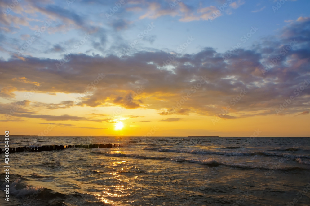 sunset on the sea, sunrise on the Baltic coast