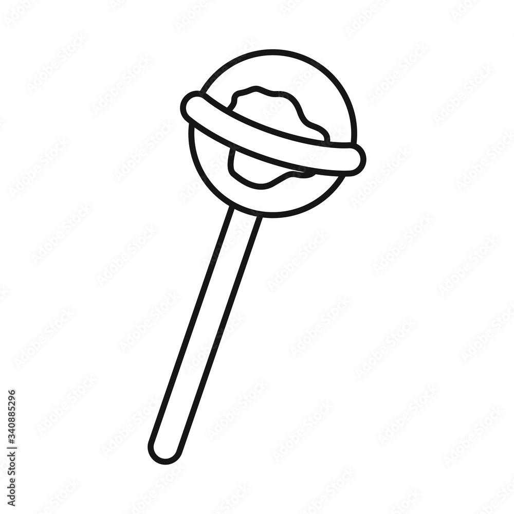 Vector illustration of lollipop and round sign. Graphic of lollipop and circle stock symbol for web. Vector illustration of lollipop and round sign. Graphic of lollipop and circle stock symbol for web.