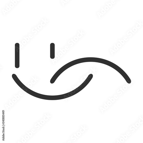 Smile icon isolated on white background. Vector illustration.