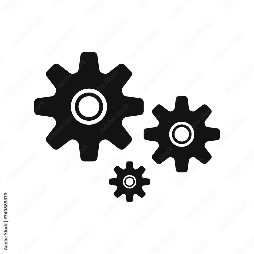 Gear icon isolated on white background. Vector illustration. Gear icon isolated on white background. Vector illustration.