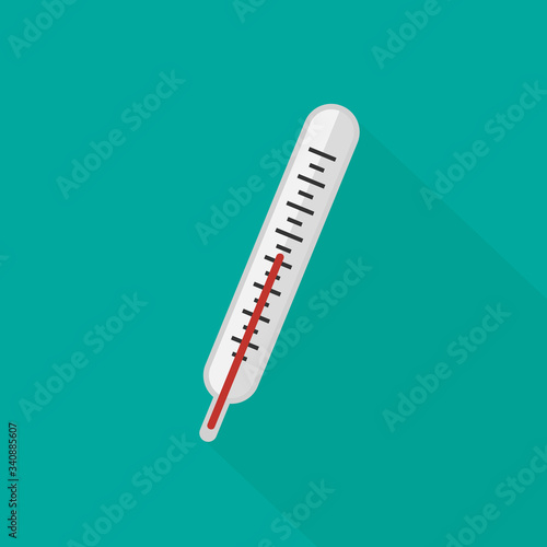 Thermometer Flat Icon isolated on white background. Vector illustration.