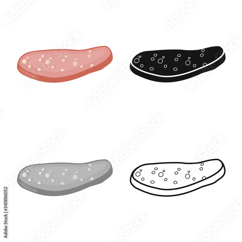 Isolated object of cutlet and sausage icon. Graphic of cutlet and product vector icon for stock.