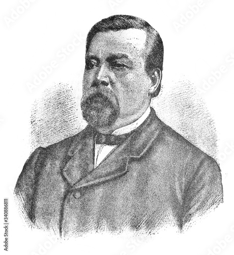 The Karl Gegenbaur's portrait, a German anatomist and professor in the old book The main ideas of zoology, by E. Perier, 1896, St. Petersburg