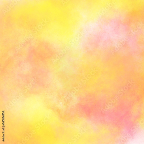 Yellow soft pink stains of watercolor paint with a gradient. Abstract backdrop wallpaper background, beautiful texture stains of paint