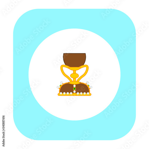 chalice of the holy grail of valencia, relic of christianity, illustration for web and mobile design.