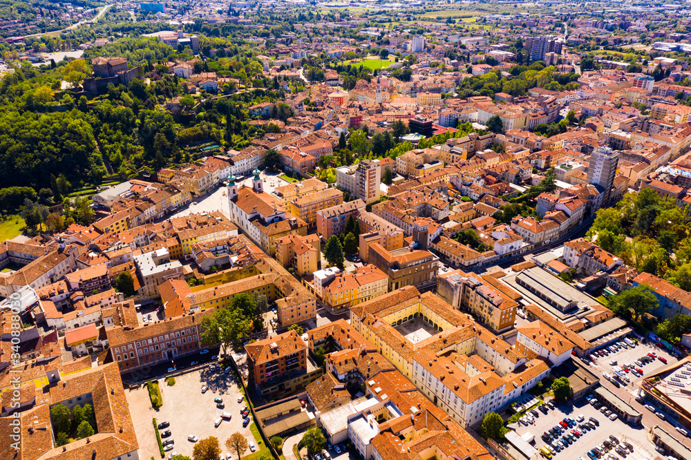 Aerial view of Gorizia cityscape, Italy