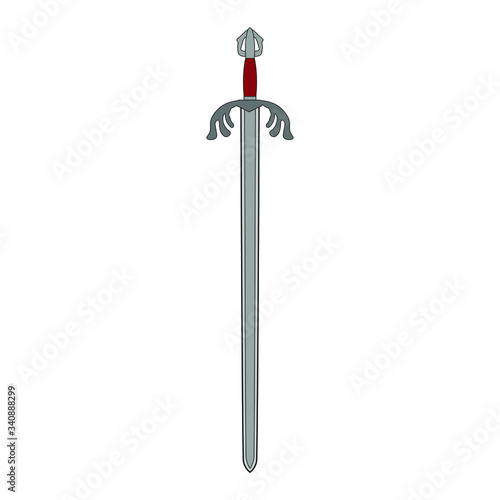Tizona sword of the spanish warrior of the middle ages cid campeador, illustration for web and mobile design.