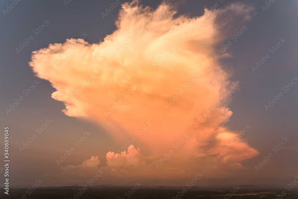 sunset over big cloud