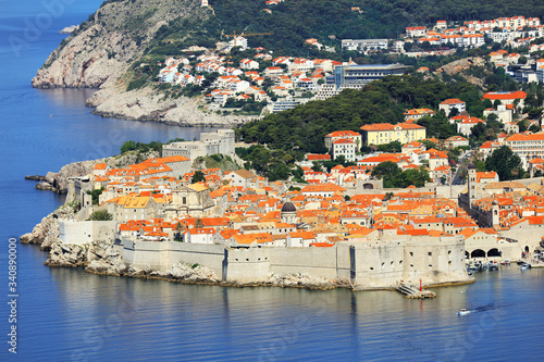 Sightseeing of Croatia. Dubrovnik cityscape. Dubrovnik old town, a beautiful summer view