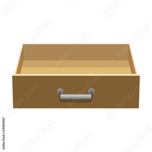 Wooden drawer vector icon.Cartoon vector icon isolated on white background wooden drawer.