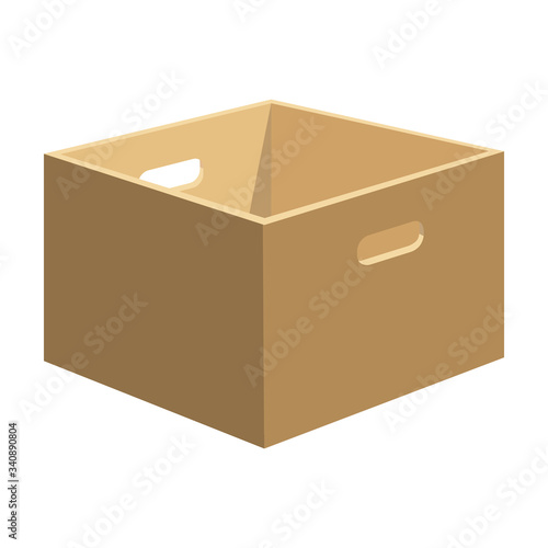 Wooden box vector icon.Cartoon vector icon isolated on white background wooden box.