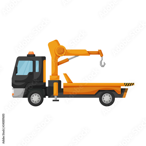 Truck tow vector icon.Cartoon vector icon isolated on white background truck tow.