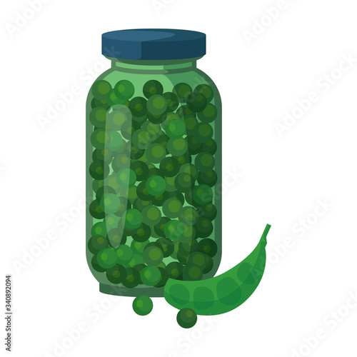 Jar green peas vector icon.Cartoon vector icon isolated on white background jar green peas.