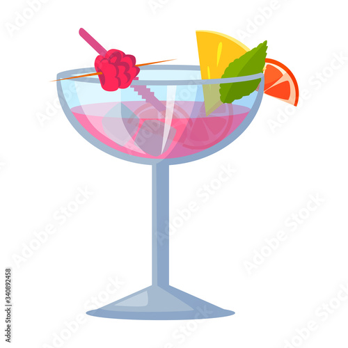 Summer cocktail vector icon.Cartoon vector icon isolated on white background summer cocktail.