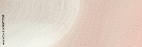 horizontal banner background with pastel gray, linen and beige color. curvy background design