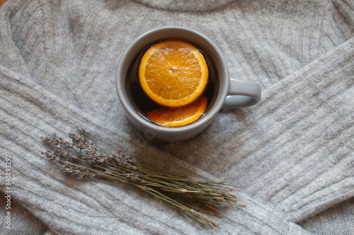 cup of coffee with orange