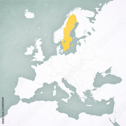 Map of Europe - Sweden