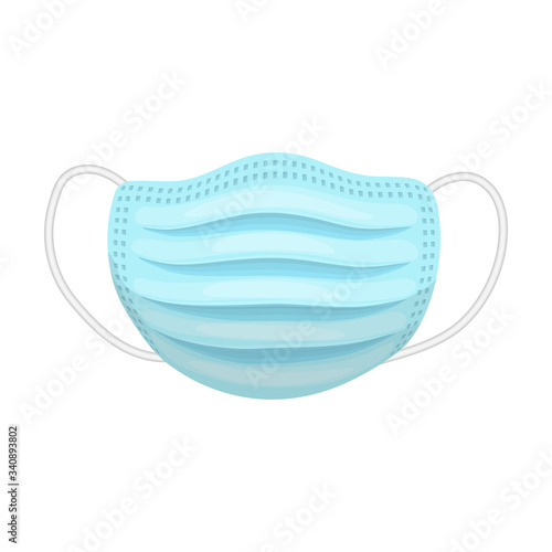 Medical mask vector icon.Cartoon vector icon isolated on white background medical mask.