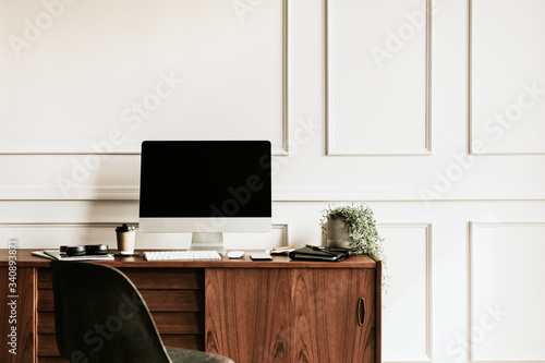 Photography Modern office setup at home