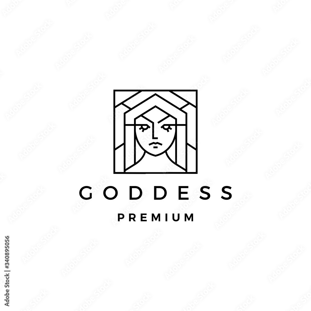 woman goddess logo vector icon illustration