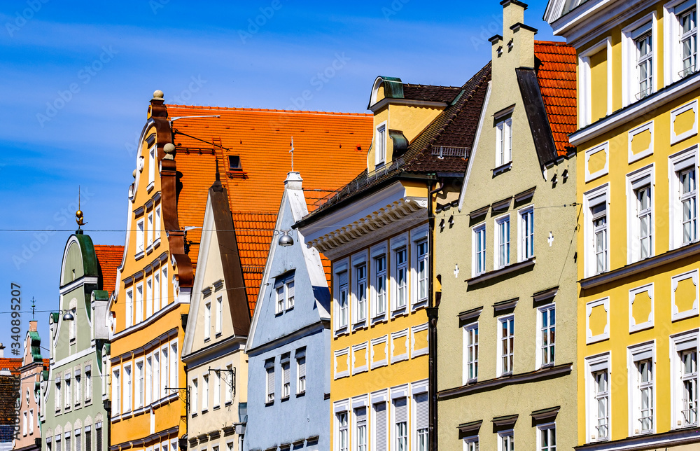 Obraz premium historic facades in Landshut - bavaria
