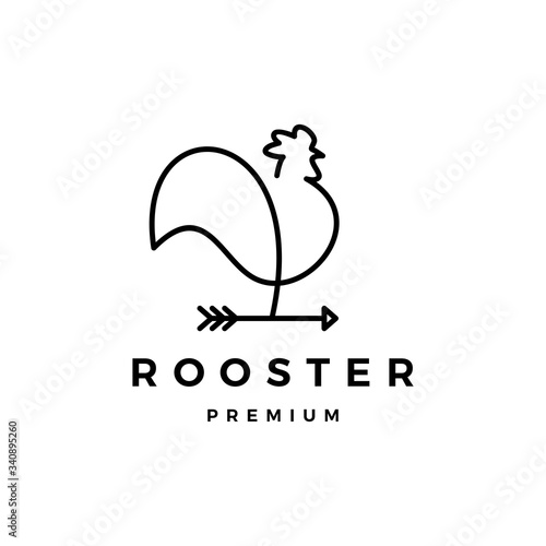 rooster arrow logo vector icon illustration
