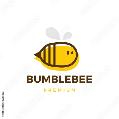 cute bumble bee logo vector icon illustration