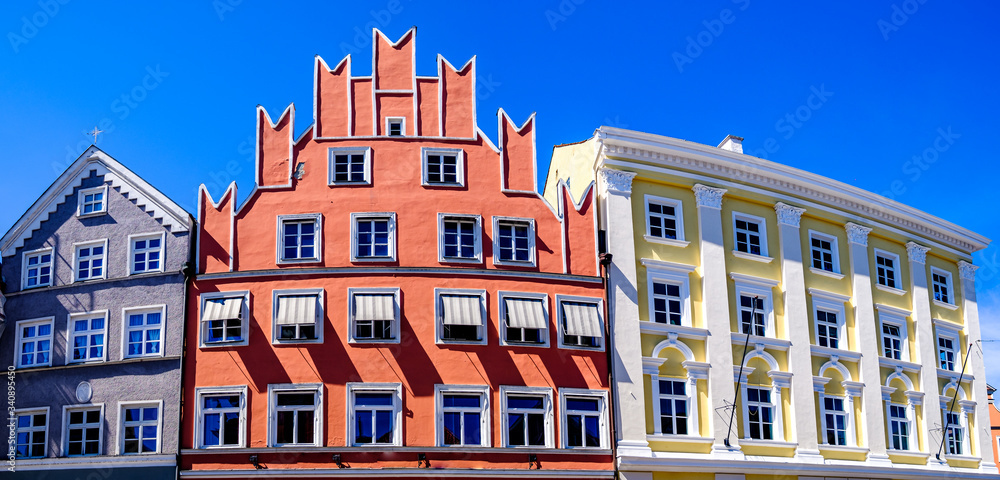 historic facades in Landshut - bavaria
