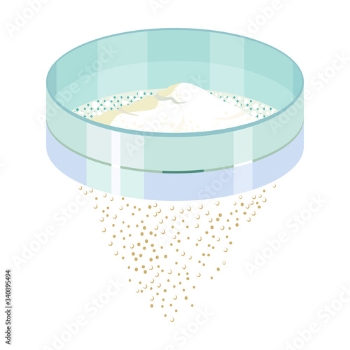 Flour of sieve vector icon.Cartoon vector icon isolated on white background flour of sieve.