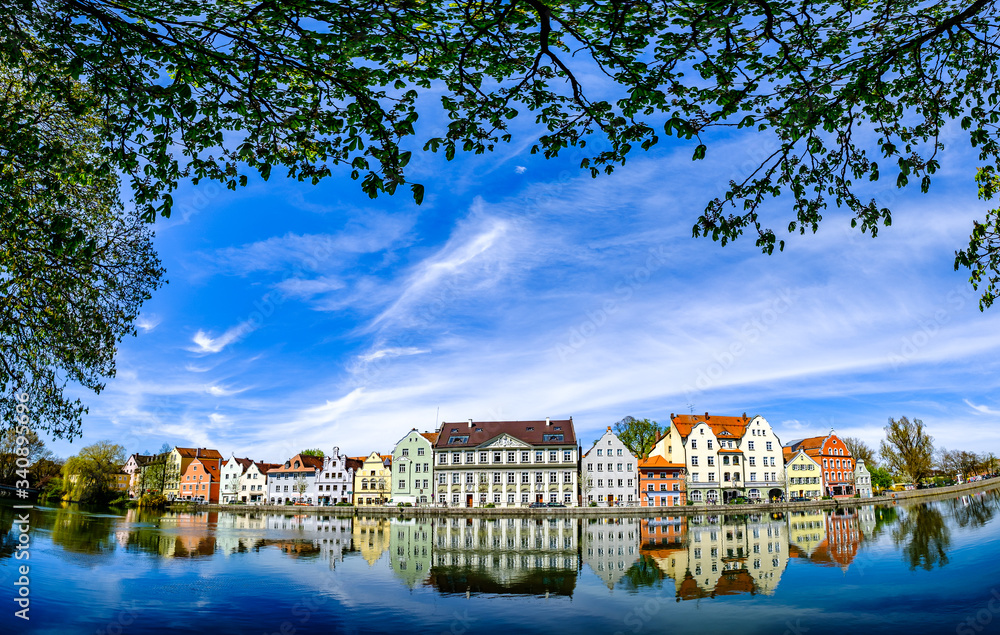 Fototapeta premium historic facades in Landshut - bavaria