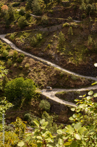 curvy road to the mountains