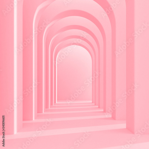 Foto Minimal style of arch space, Architectural details with shade and shadow on archway