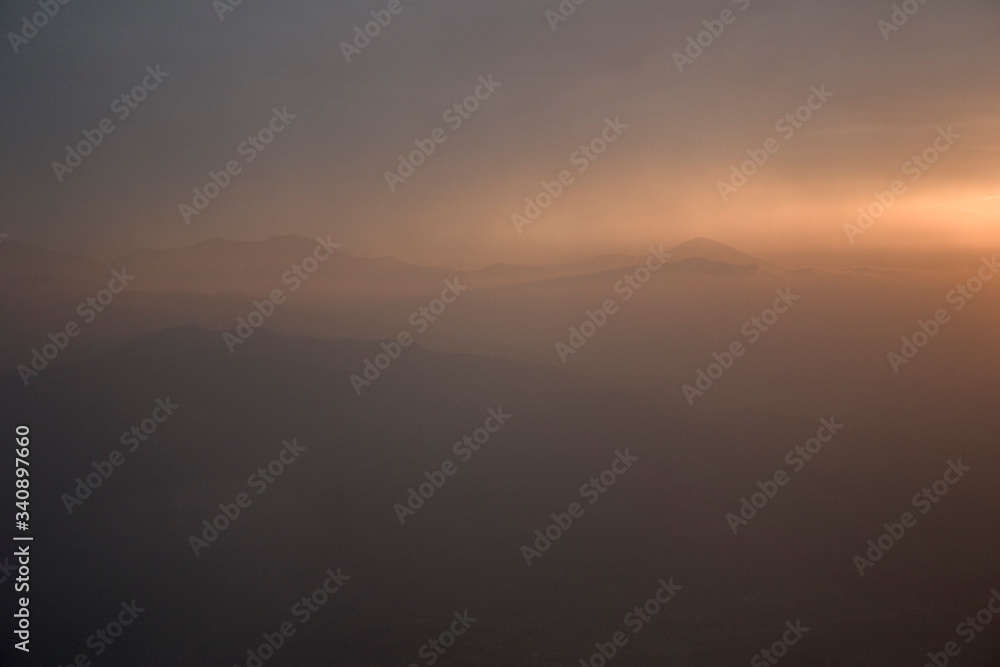 sunset over the mountains