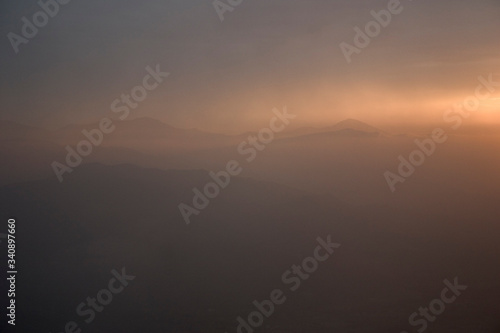 sunset over the mountains