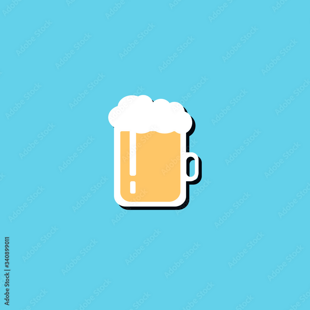 Vector de jarra de cerveza con fondo azul. Vector de jarra de cerveza con fondo azul.