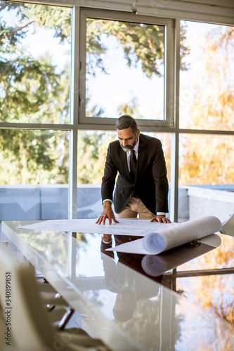 Handsome architect checking...
