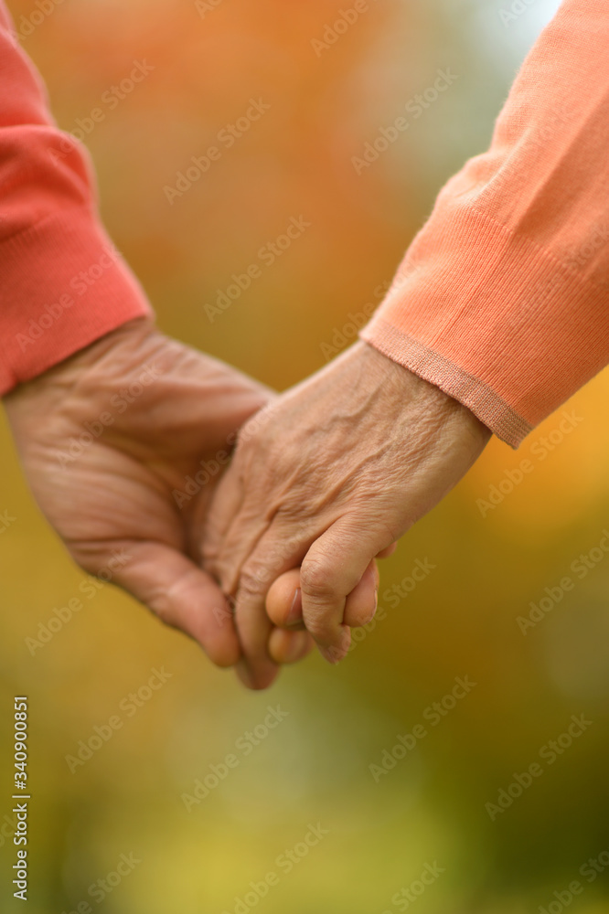 Couple holding hands together on the background Couple holding hands together on the background