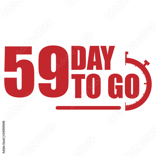 59 day to go label  red flat  promotion icon  Vector stock illustration  For any kind of promotion