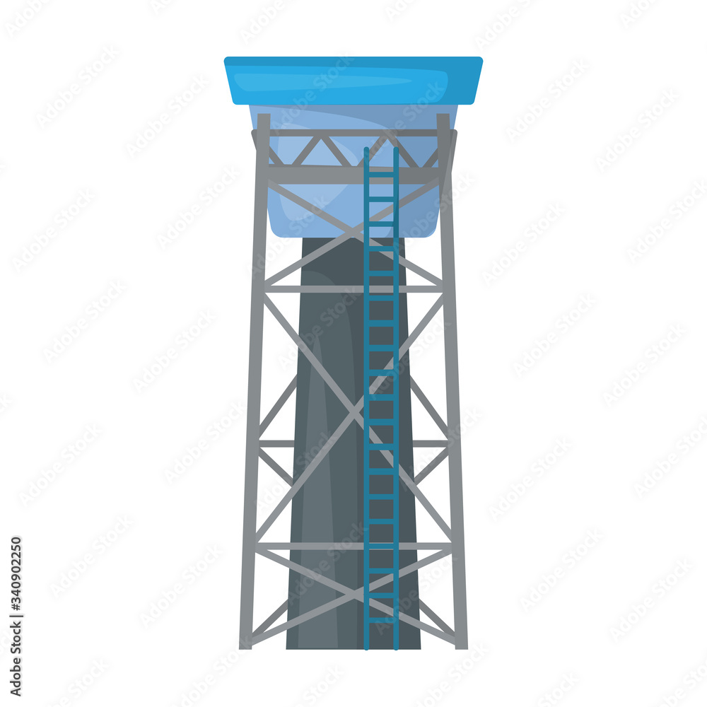 Water tower vector icon.Cartoon vector icon isolated on white background water tower.