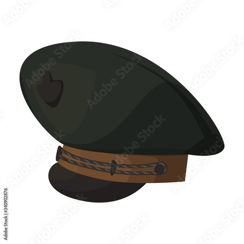 Military cap vector icon.Cartoon vector icon isolated on white background military cap.