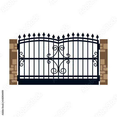 Fence gate vector icon.Cartoon vector icon isolated on white background fence gate.