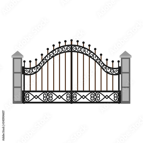 Fence gate vector icon.Cartoon vector icon isolated on white background fence gate.
