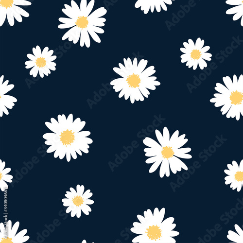 Cute hand drawn floral seamless pattern  lovely flower meadow background  great for spring or summer textiles  banners  wallpaper  wrapping - vector design