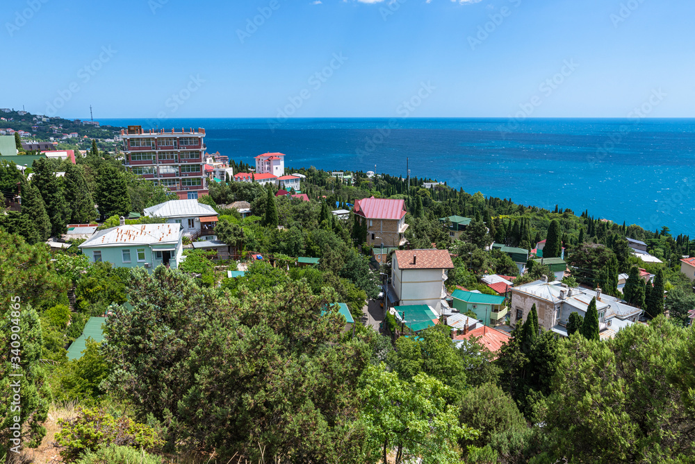 View of the resort Simeiz village in Crimea